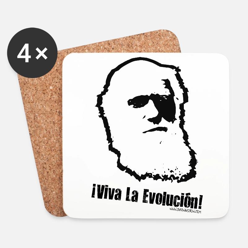 Charles Darwin: Viva La Evolucion! - Untersetzer (4er-Set) - Weiß