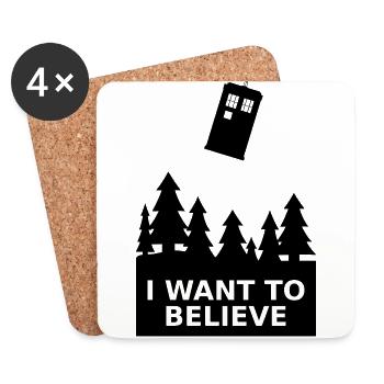 I want to believe - Dessous de verre (lot de 4) - blanc - Devant