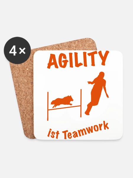 Agility Hürde Sheltie - Untersetzer (4er-Set) - Weiß