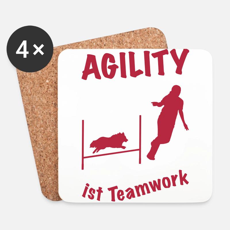 Agility Hürde Sheltie - Untersetzer (4er-Set) - Weiß