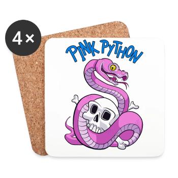 Pink Python (Blue) - Untersetzer (4er-Set) - Weiß - Vorne