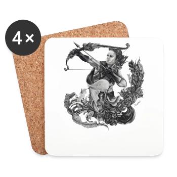Sagittarius Zodiac - Coasters (set of 4) - white - Front