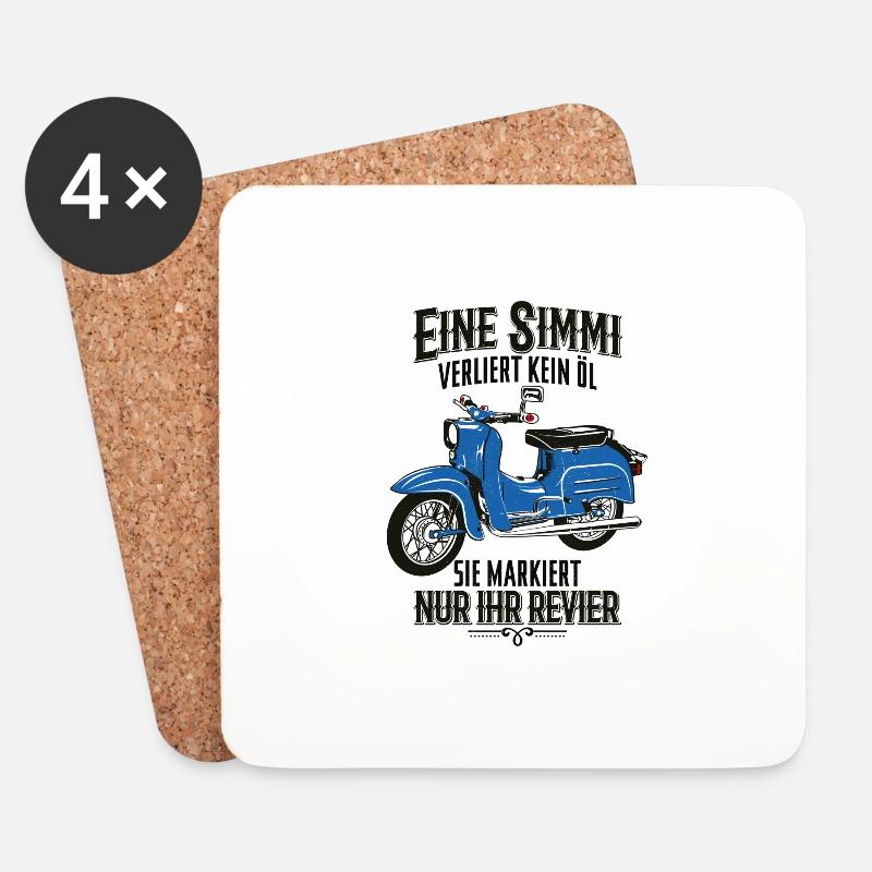Simson Schwalbe KR51, Eine Simmi verliert kein Öl - Untersetzer (4er-Set) - Weiß