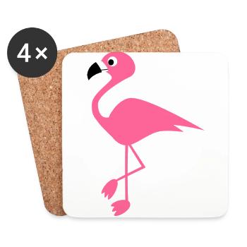 Flamingo - Untersetzer (4er-Set) - Weiß - Vorne