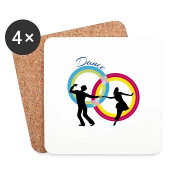 couple dancers dancing - Coasters (set of 4) - white - Front