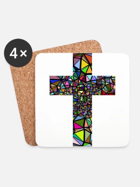 JESUS. JESUS CHRISTUS KREUZ RELIGION GOTT GESCHENK - Untersetzer (4er-Set) - Weiß