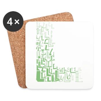 Font Fashion L - Coasters (set of 4) - white - Front