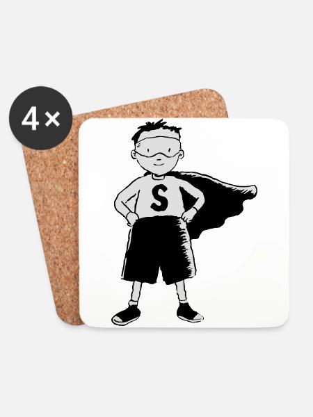 Superheld Kind - Untersetzer (4er-Set) - Weiß