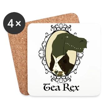 Tea Rex - Untersetzer (4er-Set) - Weiß - Vorne