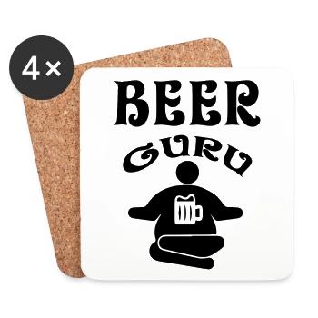 Bier-Guru Bier-Experte - Untersetzer (4er-Set) - Weiß - Vorne