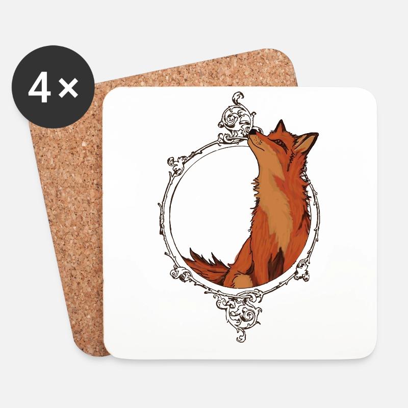 Mr. Fox - Untersetzer (4er-Set) - Weiß