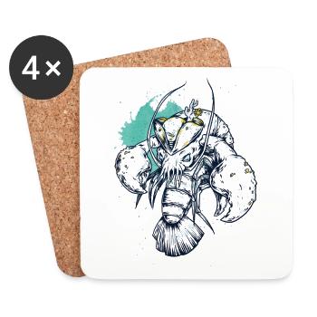 shirt, design, t-shirt - Coasters (set of 4) - white - Front