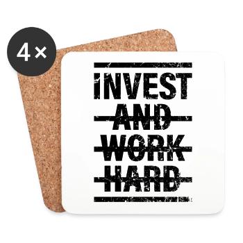 Invest and work hard - Untersetzer (4er-Set) - Weiß - Vorne
