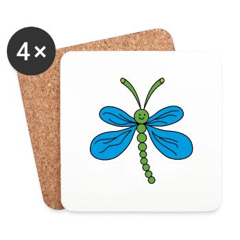 Libelle - Untersetzer (4er-Set) - Weiß - Vorne