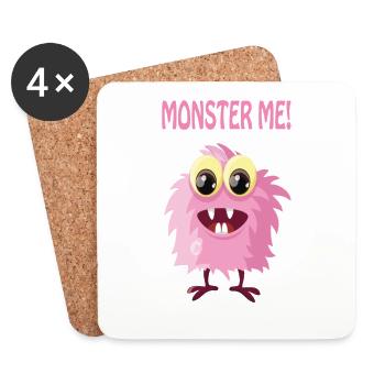 Monster me - Sayings Monster Collection - Untersetzer (4er-Set) - Weiß - Vorne