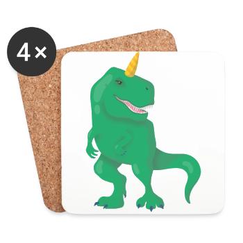 Dino Einhorn T-Rex - Dessous de verre (lot de 4) - blanc - Devant