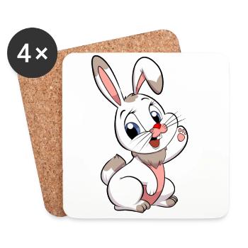 Steppi BUNNY - Dessous de verre (lot de 4) - blanc - Devant
