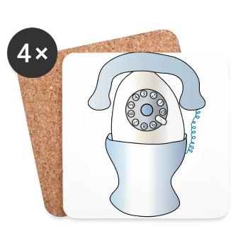 Ei Phone | Retro Phone | Telephone handset | mobile - Coasters (set of 4) - white - Front