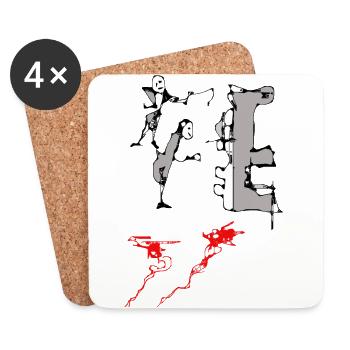 Monkey Dance - Coasters (set of 4) - white - Front