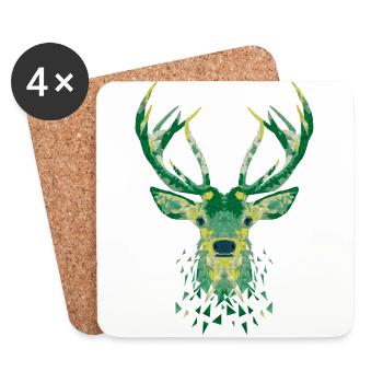 deer - Coasters (set of 4) - white - Front