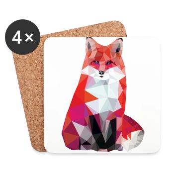 Red Fox - Dessous de verre (lot de 4) - blanc - Devant