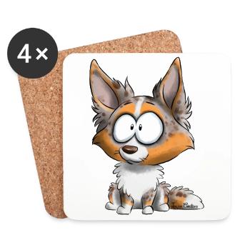 I'm Border Collie - Red Tricolore Merle - Coasters (set of 4) - white - Front