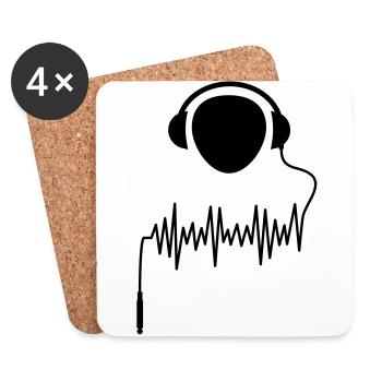 DJ Cable Jack-frequency EQ Headphones - Coasters (set of 4) - white - Front