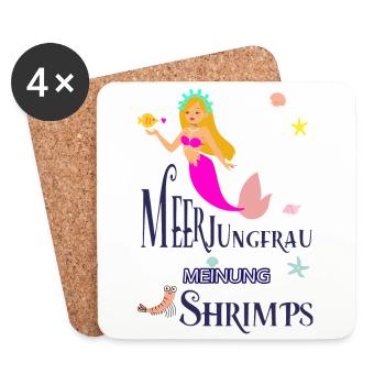 Meerjungfrau - Untersetzer (4er-Set) - Weiß - Vorne