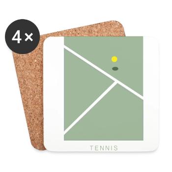 Tennis Art - Untersetzer (4er-Set) - Weiß - Vorne
