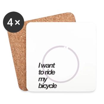 Je veux faire du vélo - Dessous de verre (lot de 4) - blanc - Devant