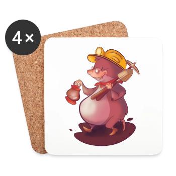 Mole underground - Coasters (set of 4) - white - Front