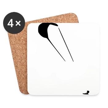 kitesurfing - Dessous de verre (lot de 4) - blanc - Devant