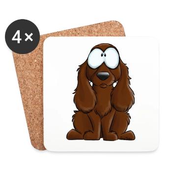 Je Suis Cocker Anglais Chocolat - Dessous de verre (lot de 4) - blanc - Devant