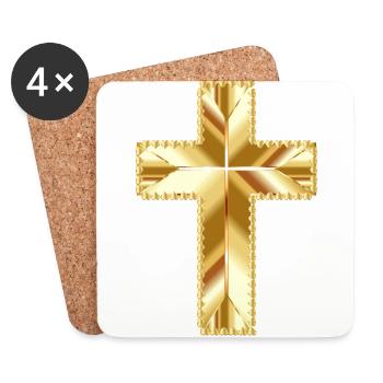 god god church church bible bible wedding wedding sign - Coasters (set of 4) - white - Front