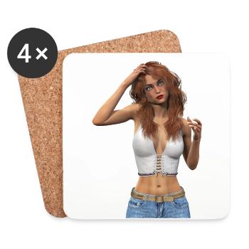 Sexy girl - Coasters (set of 4) - white - Front