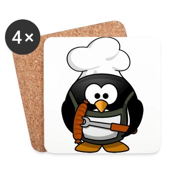 Grill penguin - Coasters (set of 4) - white - Front