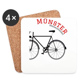 Münster Radhauptstadt Shirt - Untersetzer (4er-Set) - Weiß - Vorne