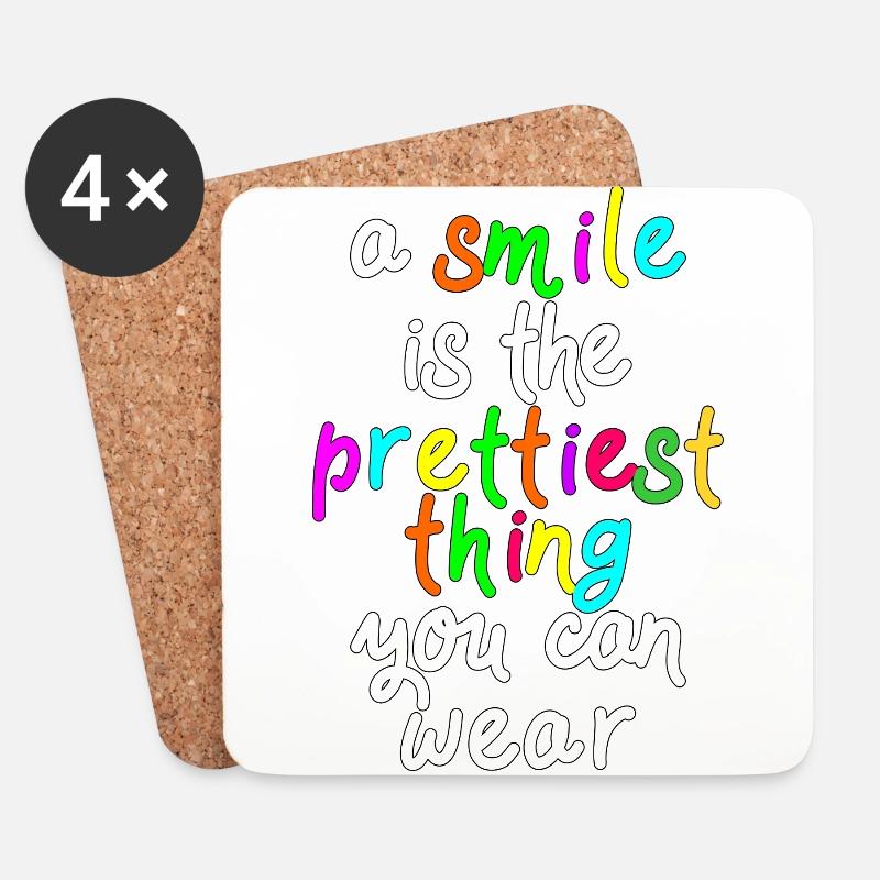 a smile is the prettiest thing - Untersetzer (4er-Set) - Weiß