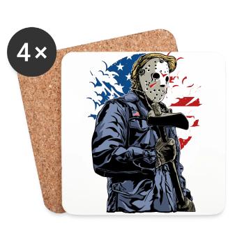 HORROR MURDER - American Halloween Gift Motive - Coasters (set of 4) - white - Front