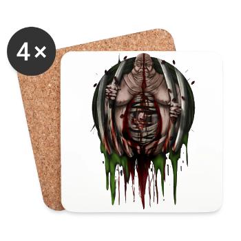 fat Monster - Coasters (set of 4) - white - Front