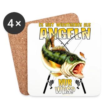 Es gibt wichtigeres als Angeln nur was - Best of - Untersetzer (4er-Set) - Weiß - Vorne