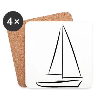 Sailboat Ship Sport Boat Sailing Sailing Boat - Coasters (set of 4) - white - Front