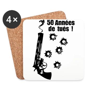 50 years smoking gun bullet impact anniv - Coasters (set of 4) - white - Front