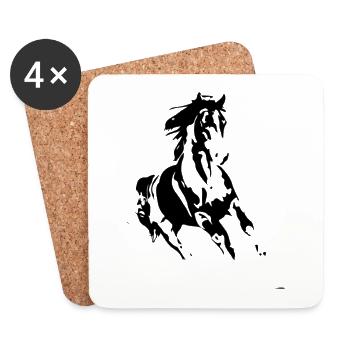 cheval de course 01 - Dessous de verre (lot de 4) - blanc - Devant