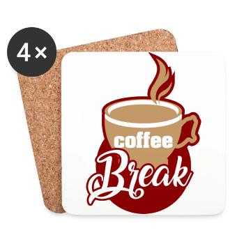 Coffee break - Coasters (set of 4) - white - Front