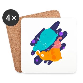 Kitty's universe - Coasters (set of 4) - white - Front