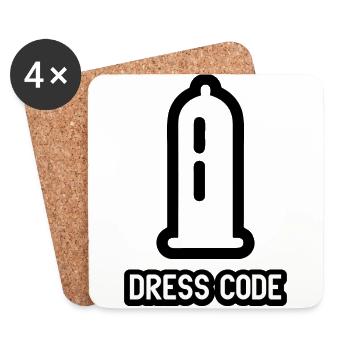 dresscode1 blak - Untersetzer (4er-Set) - Weiß - Vorne
