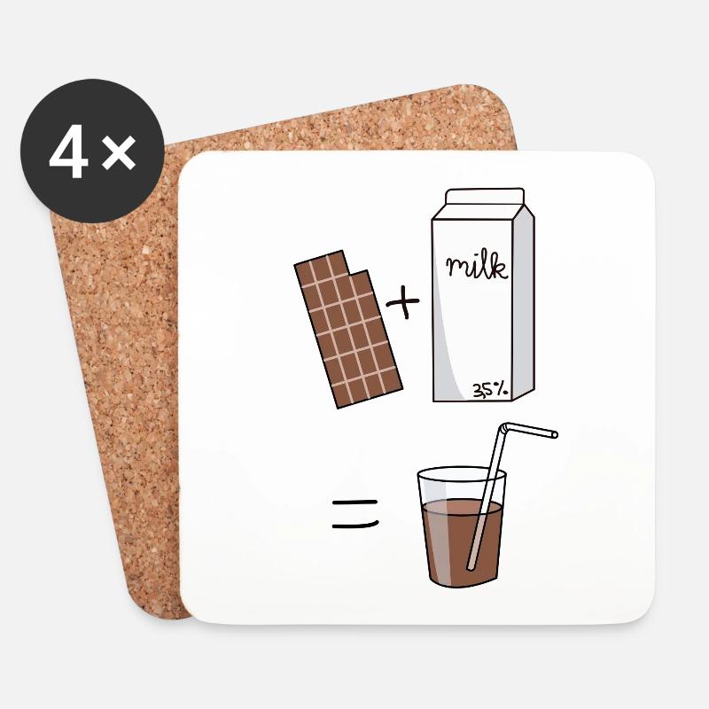 schokomilch Milch Schokolade - Untersetzer (4er-Set) - Weiß