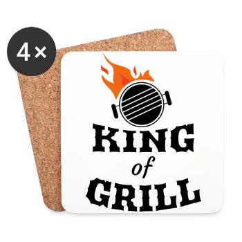 king of grill - Coasters (set of 4) - white - Front