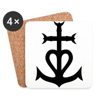 Camargue-Kreuz - Untersetzer (4er-Set) - Weiß - Vorne